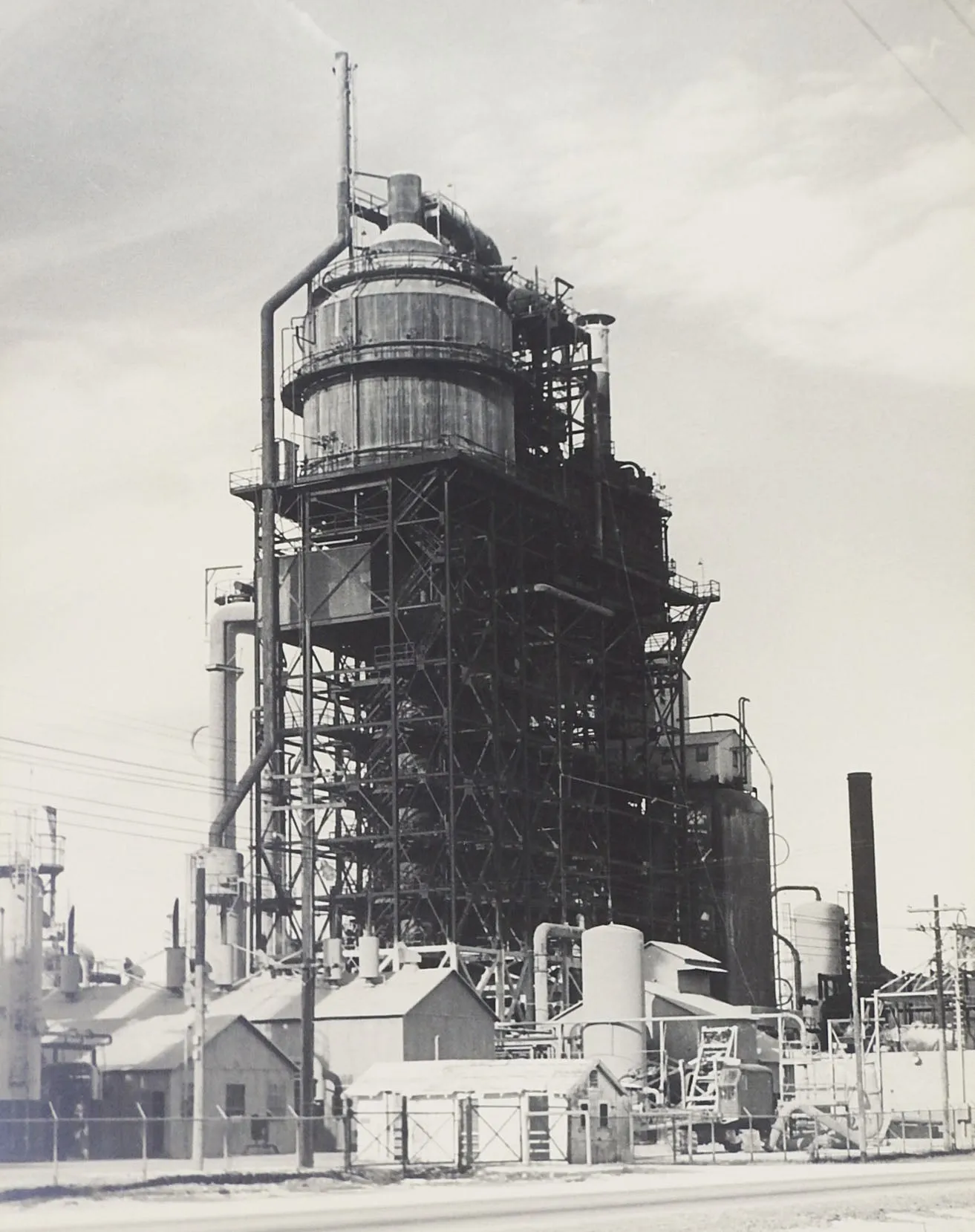 1950's Photograph Of Cat Cracker Refinery
