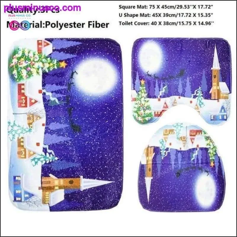 3PCS Christmas Toilet Seat Cover and Rug Bathroom Set