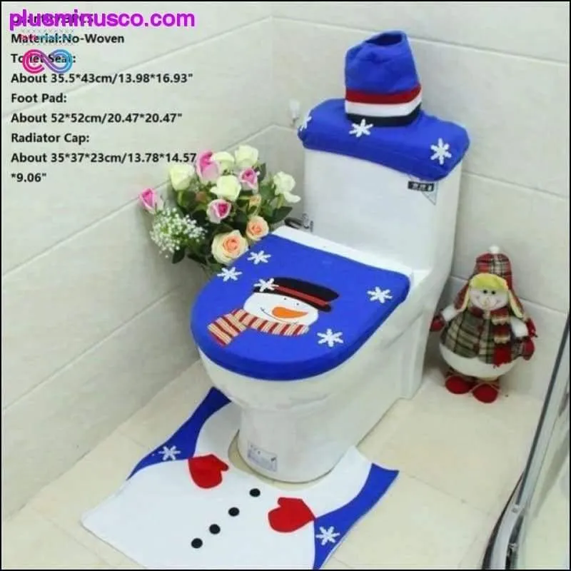 3PCS Christmas Toilet Seat Cover and Rug Bathroom Set