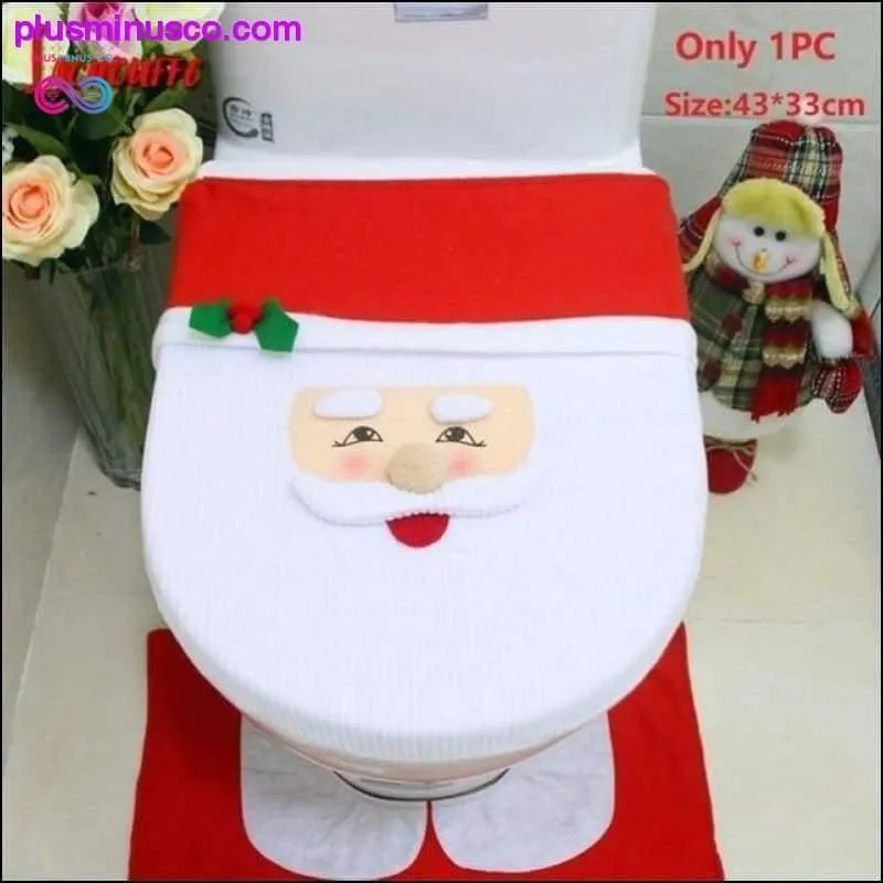 3PCS Christmas Toilet Seat Cover and Rug Bathroom Set