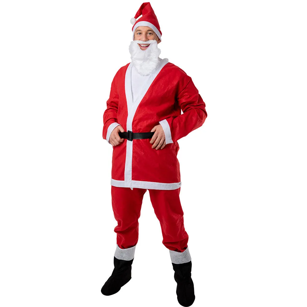 6pc Value Father Christmas Santa Suit Costume