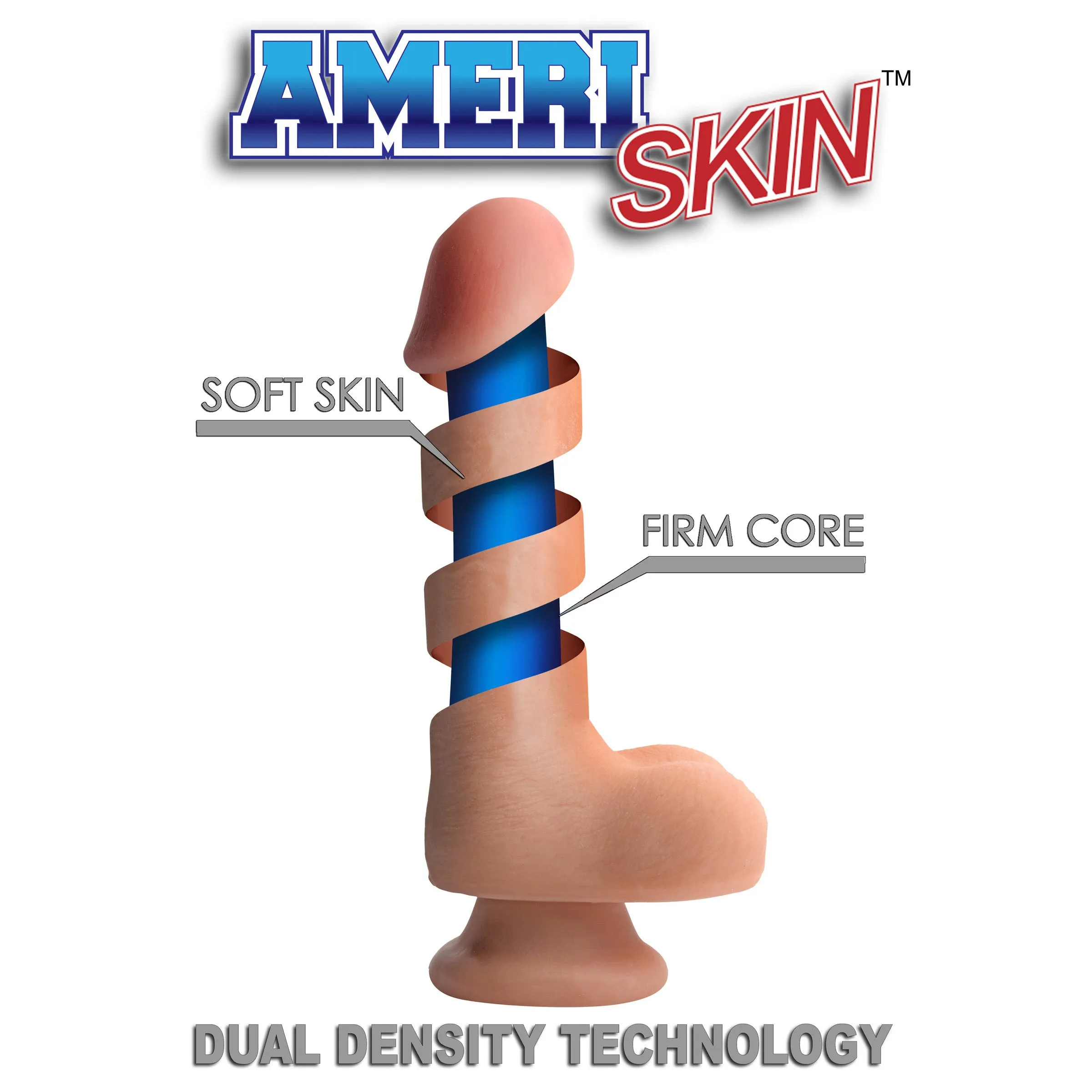 8 Inch Ultra Real Dual Layer Suction Cup Dildo- Dark Skin Tone