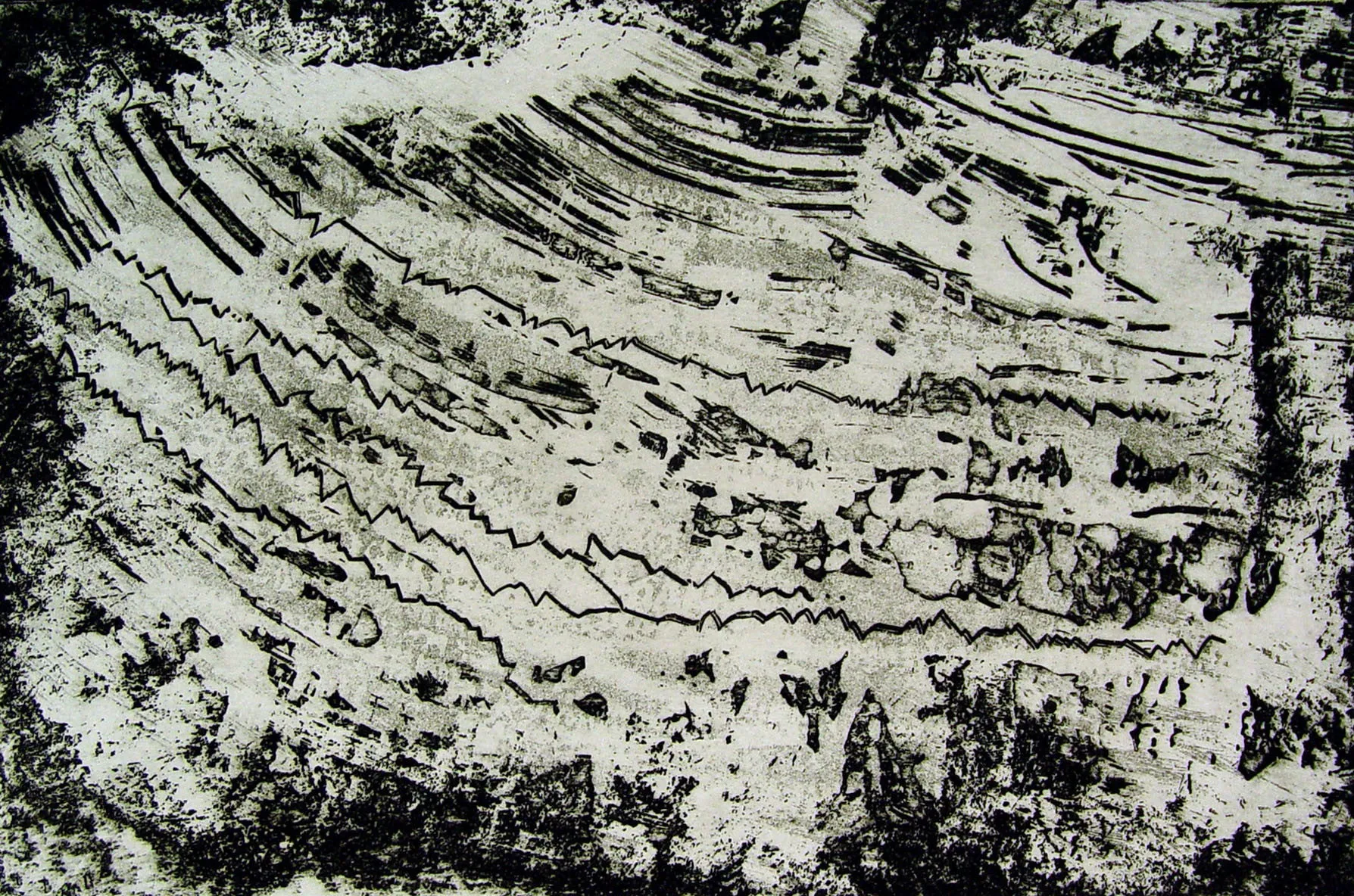 Abstract Black & White Etching