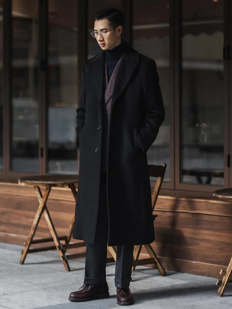 Advbridge Autumn Winter Long Warm Black Trench Coat Men Single Breasted Luxury Wool Blends Overcoat High Quality Clothing