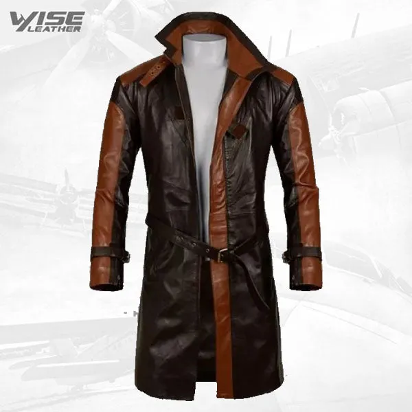 Aiden Pearce Watch Dog Pure Leather Trench Coat for Men