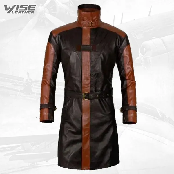 Aiden Pearce Watch Dog Pure Leather Trench Coat for Men