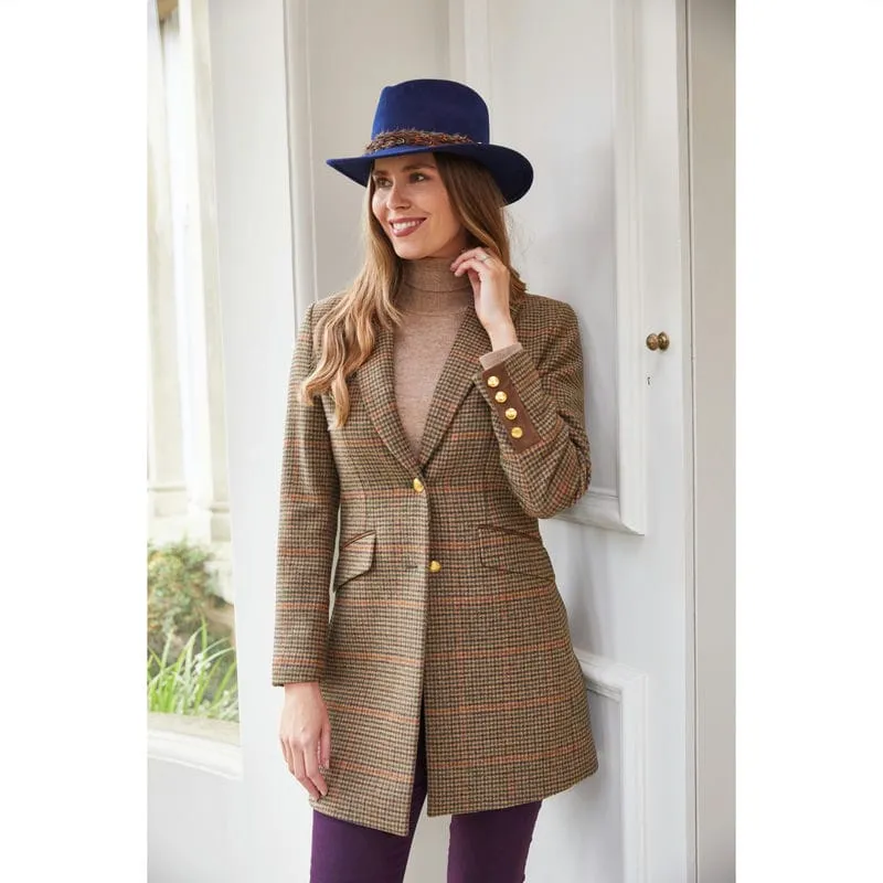 Alan Paine Surrey Tweed Mid-Length Ladies Coat - Sycamore