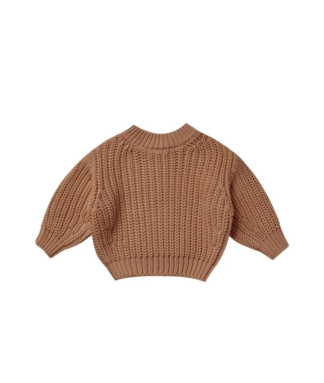 Baby Sweater | Chunky Knit Sweater in Cinnamon| Quincy Mae