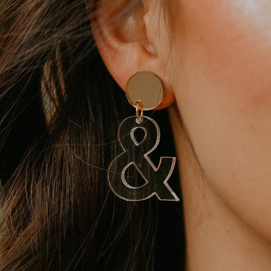 Black Ampersand Dangle Earrings