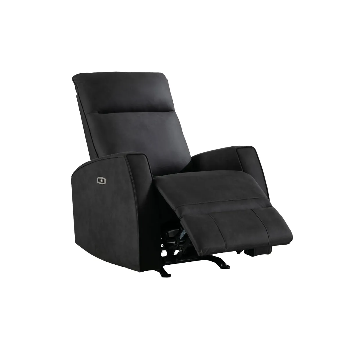 Black Microfiber Power Rocker Recliner with USB Charging Port