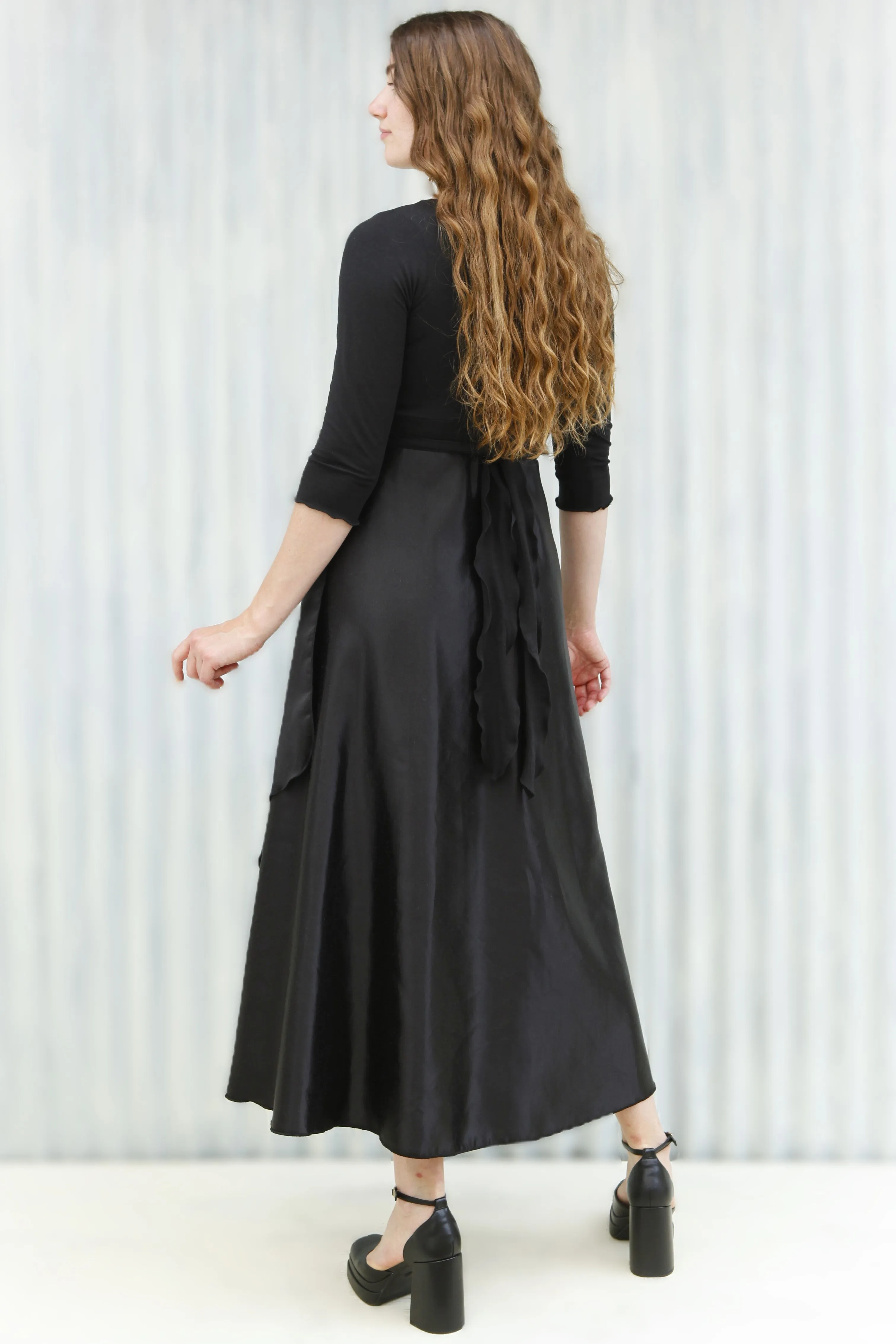 Black Valerie Wrap Dress