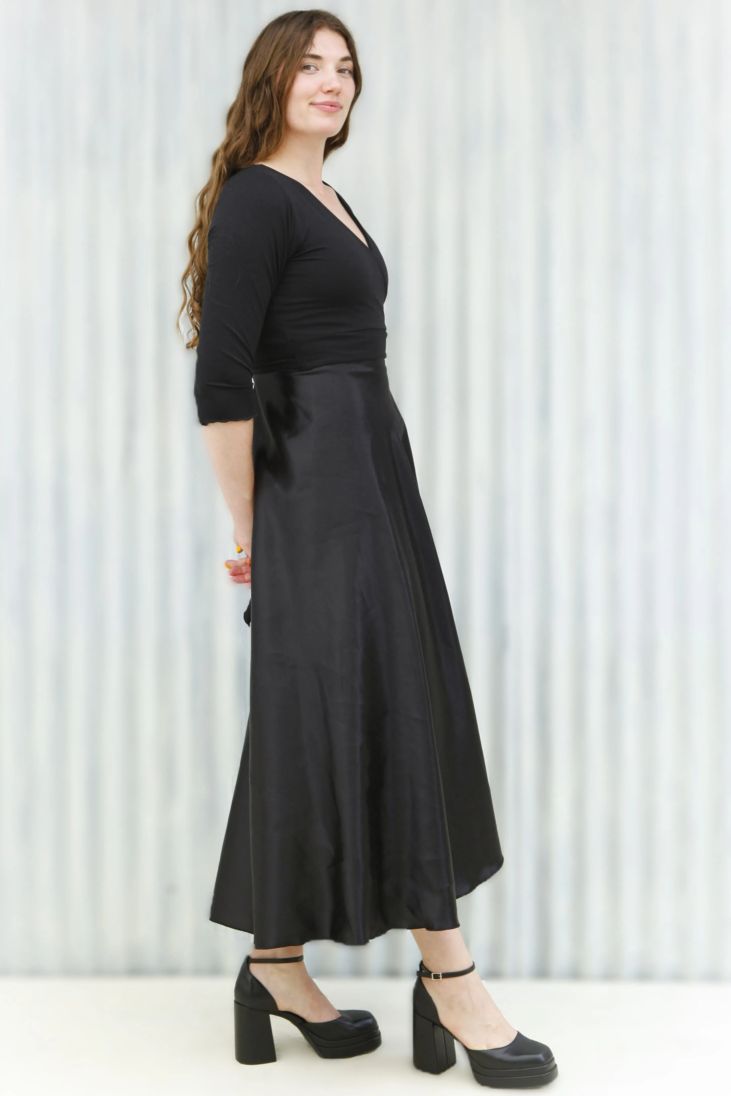 Black Valerie Wrap Dress