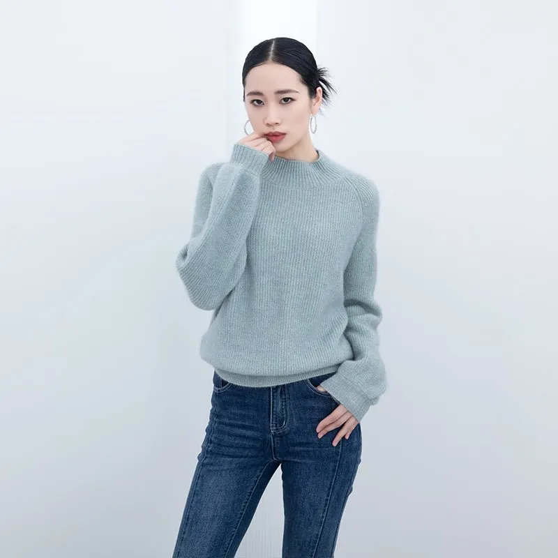 Blue-green Oversize Woolen Sweater