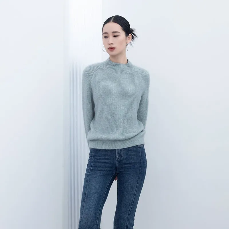 Blue-green Oversize Woolen Sweater