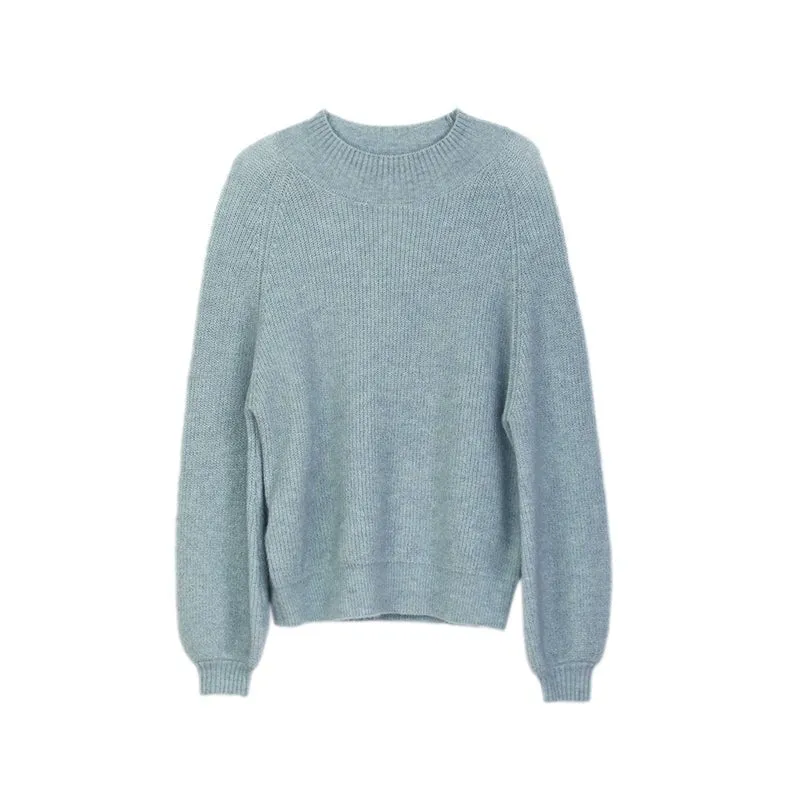 Blue-green Oversize Woolen Sweater