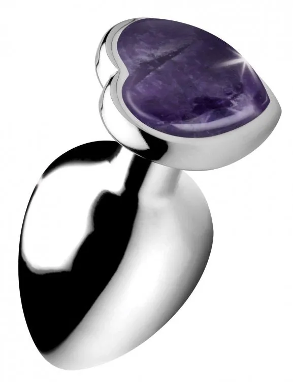 Booty Sparks Gemstones Amethyst Heart Anal Plug - Large