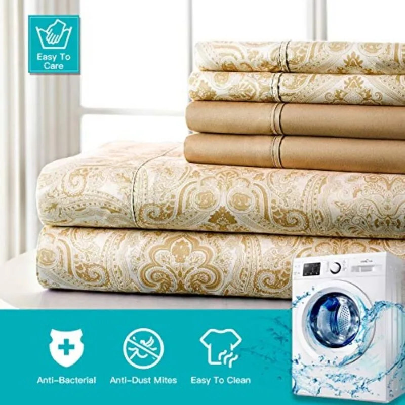 Bralga Paisley Microfiber Percale Sheet Set