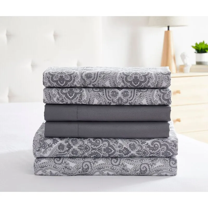 Bralga Paisley Microfiber Percale Sheet Set