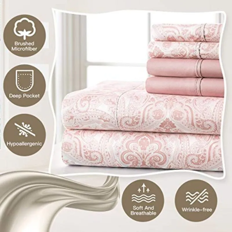 Bralga Paisley Microfiber Percale Sheet Set