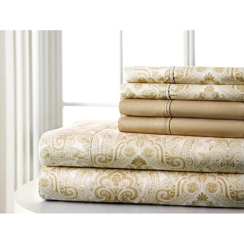 Bralga Paisley Microfiber Percale Sheet Set