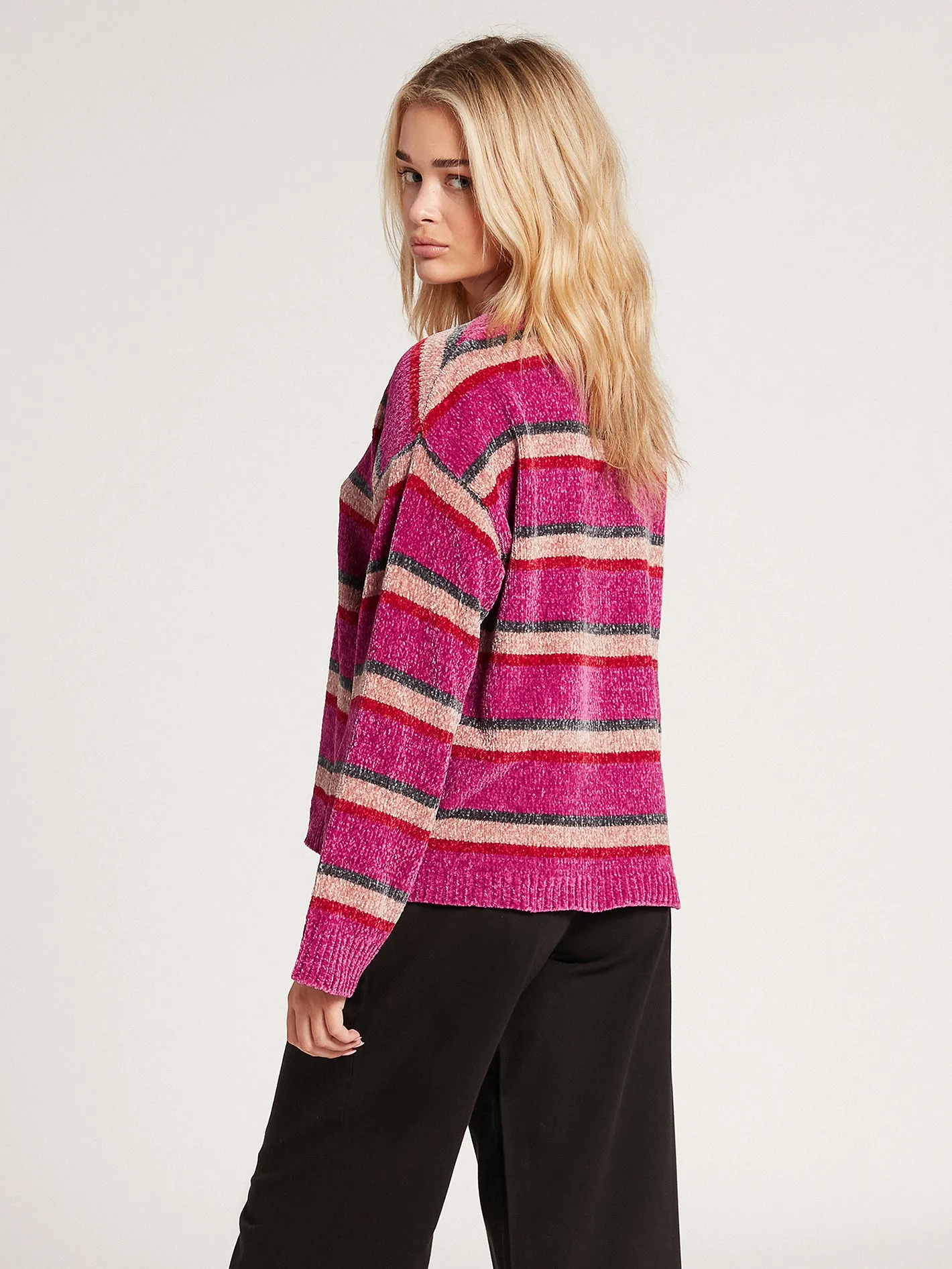 Bubble Tea Striped Sweater - Acai