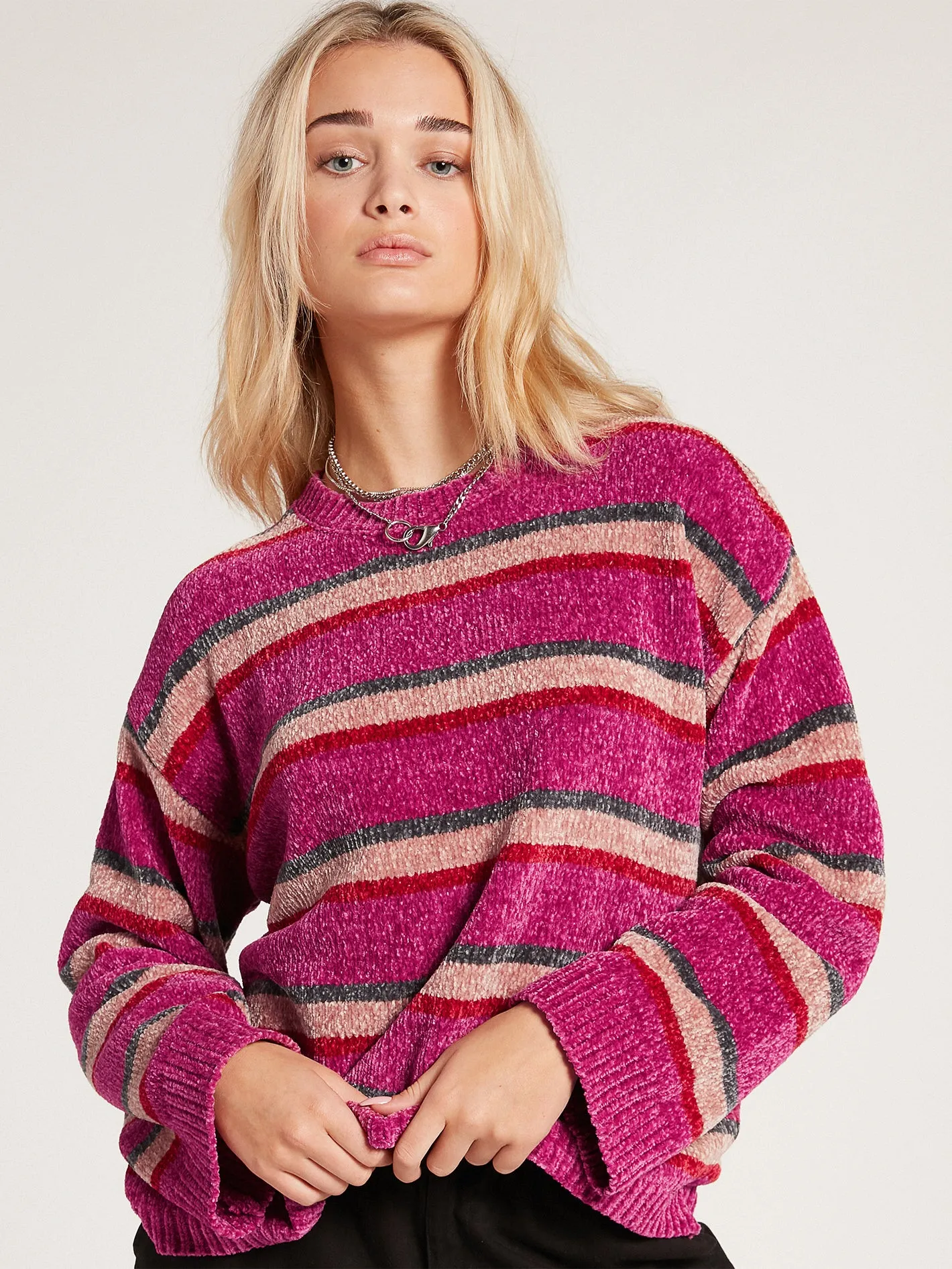 Bubble Tea Striped Sweater - Acai