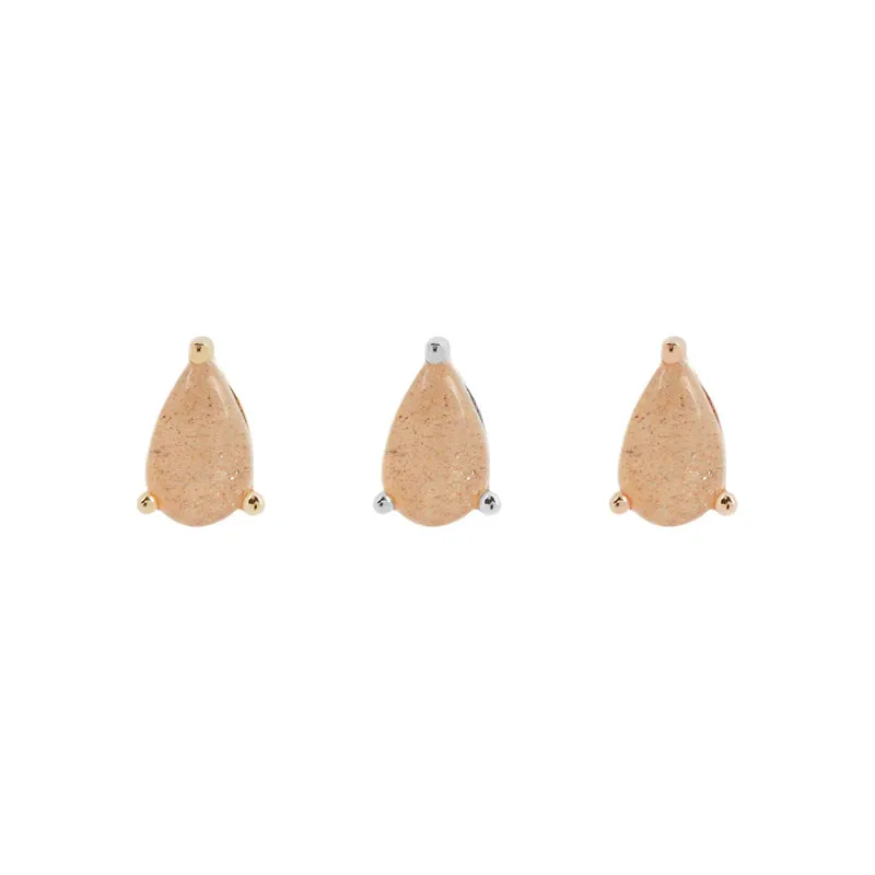 BUDDHA JEWELRY SUNSTONE PEAR - THREADLESS END