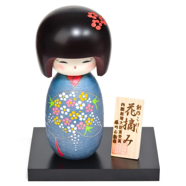 Bunch of Flowers Large Kokeshi Doll