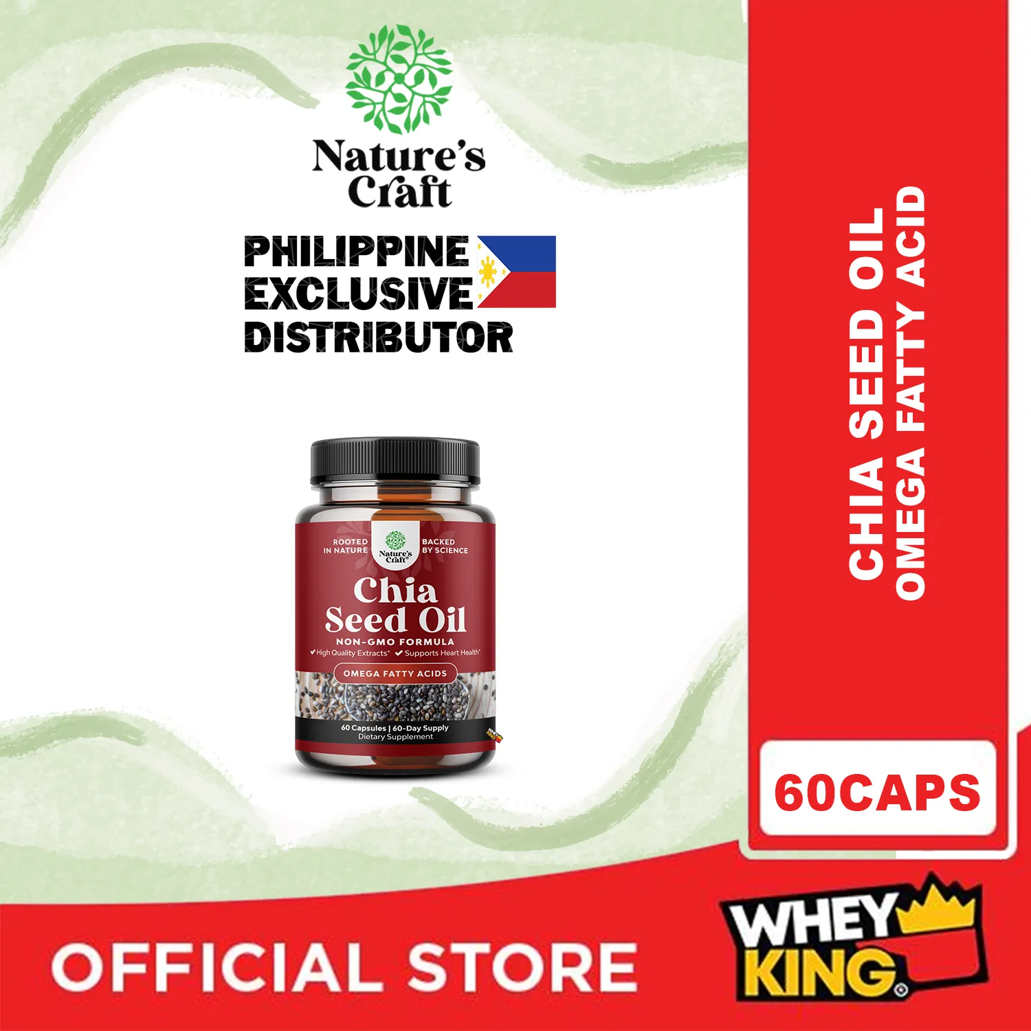 BUY1 GET1 = Natures Craft Chia Seed Oil - 60 Capsules EXP 04/30/2025