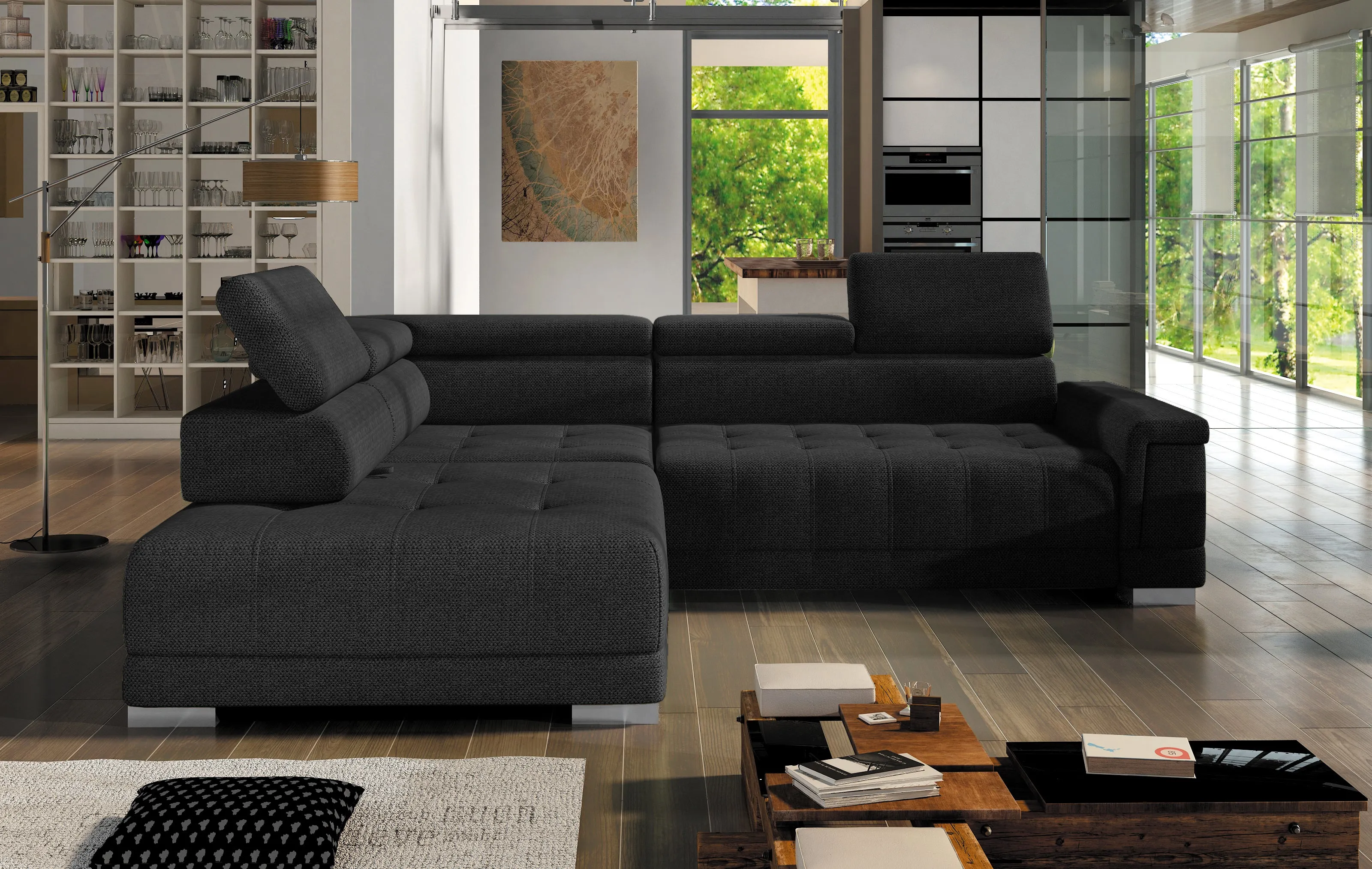 CARINA L 115" x 86.5" Wide Sectional with Electric Seat Extension