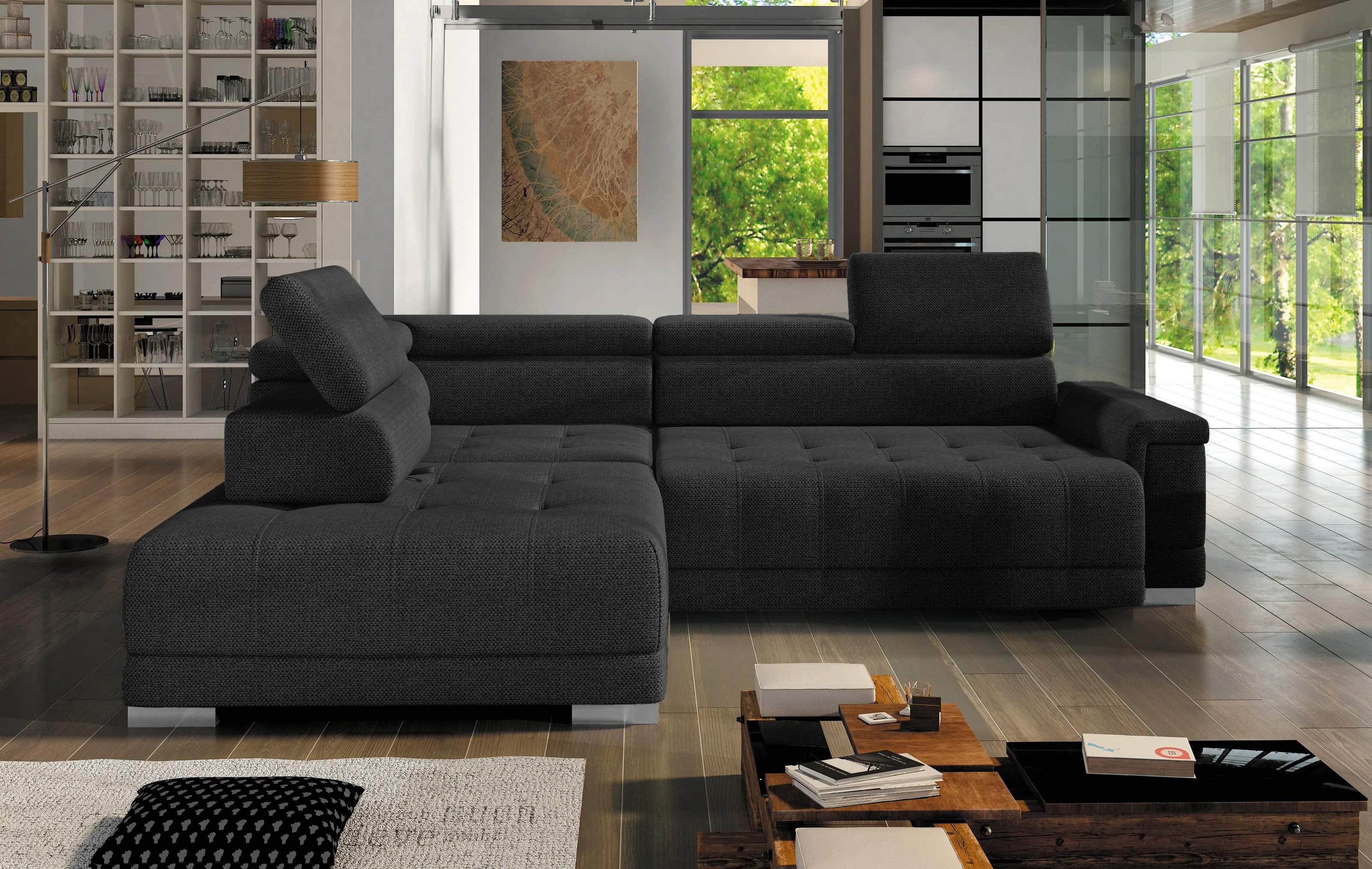 CARINA L 115" x 86.5" Wide Sectional with Electric Seat Extension