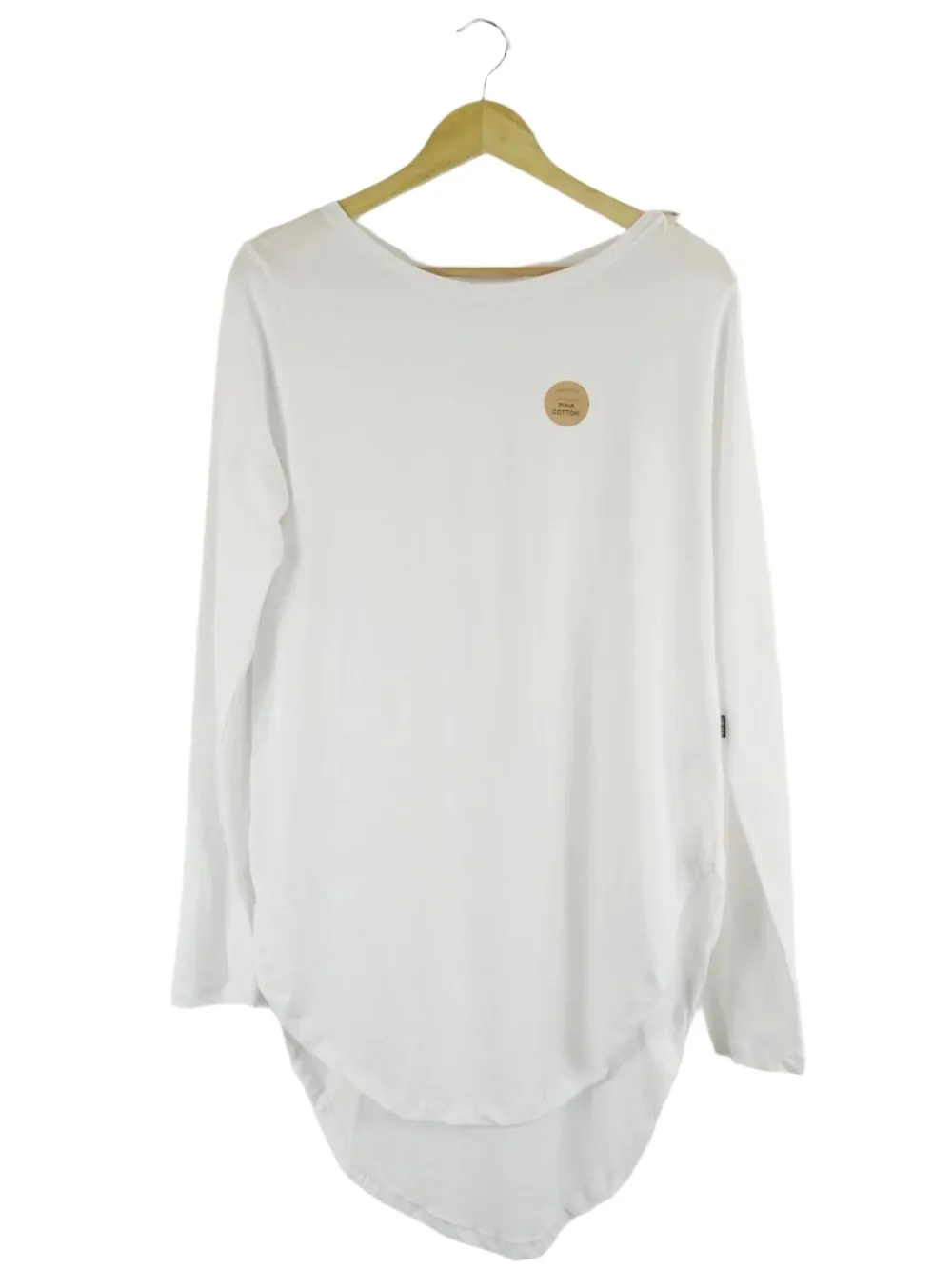 Casa Amuk White Cotton Long Sleeve Teardrop T-Shirt 10 | BNWT