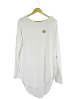 Casa Amuk White Cotton Long Sleeve Teardrop T-Shirt 10 | BNWT