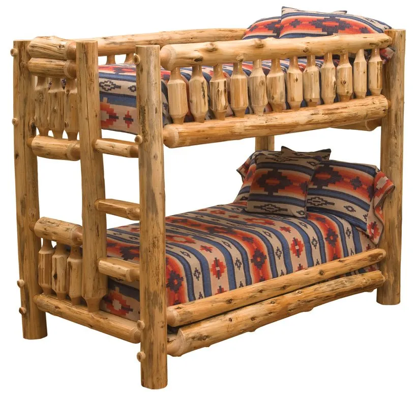 Cedar Log Traditional S/S Bunk Bed - Right