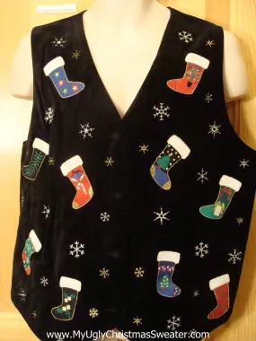 Cheap Ugly Christmas Sweater Party Vest Cotton Velvet