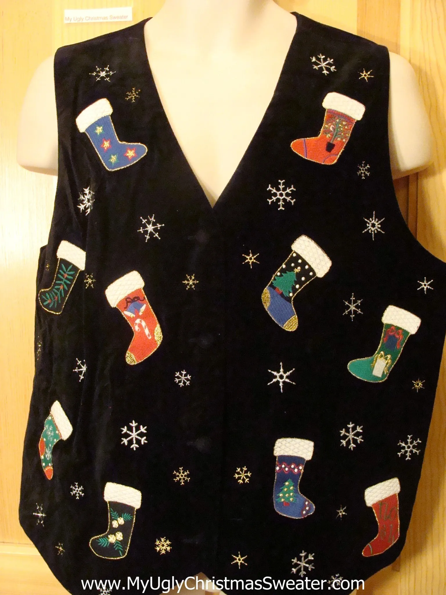 Cheap Ugly Christmas Sweater Party Vest Cotton Velvet