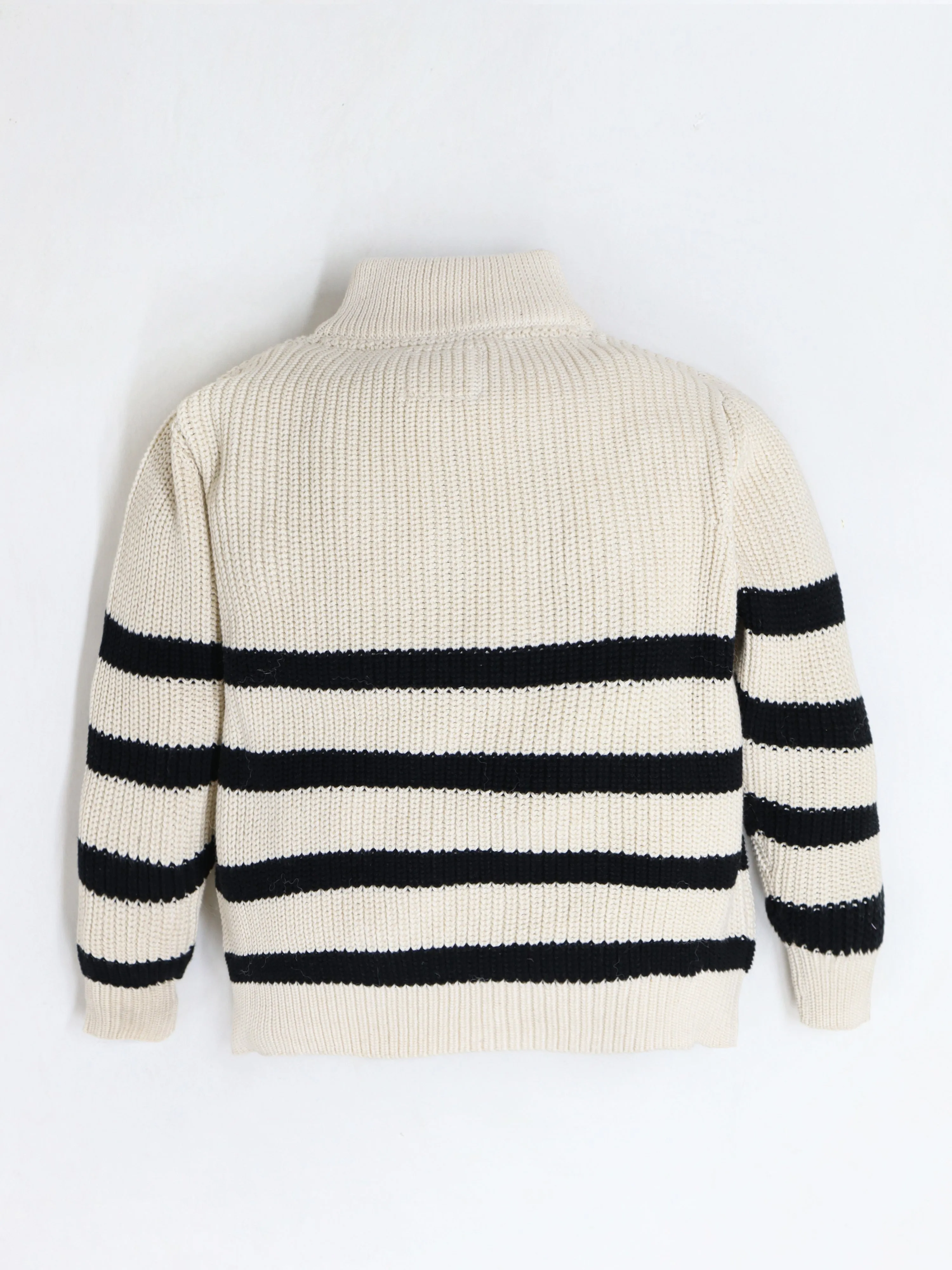 Cherry Crumble Unisex Off White & Black Striped Sweater