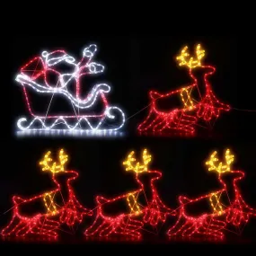 Christmas Motif Lights LED Rope Reindeer Waterproof Colourful Xmas