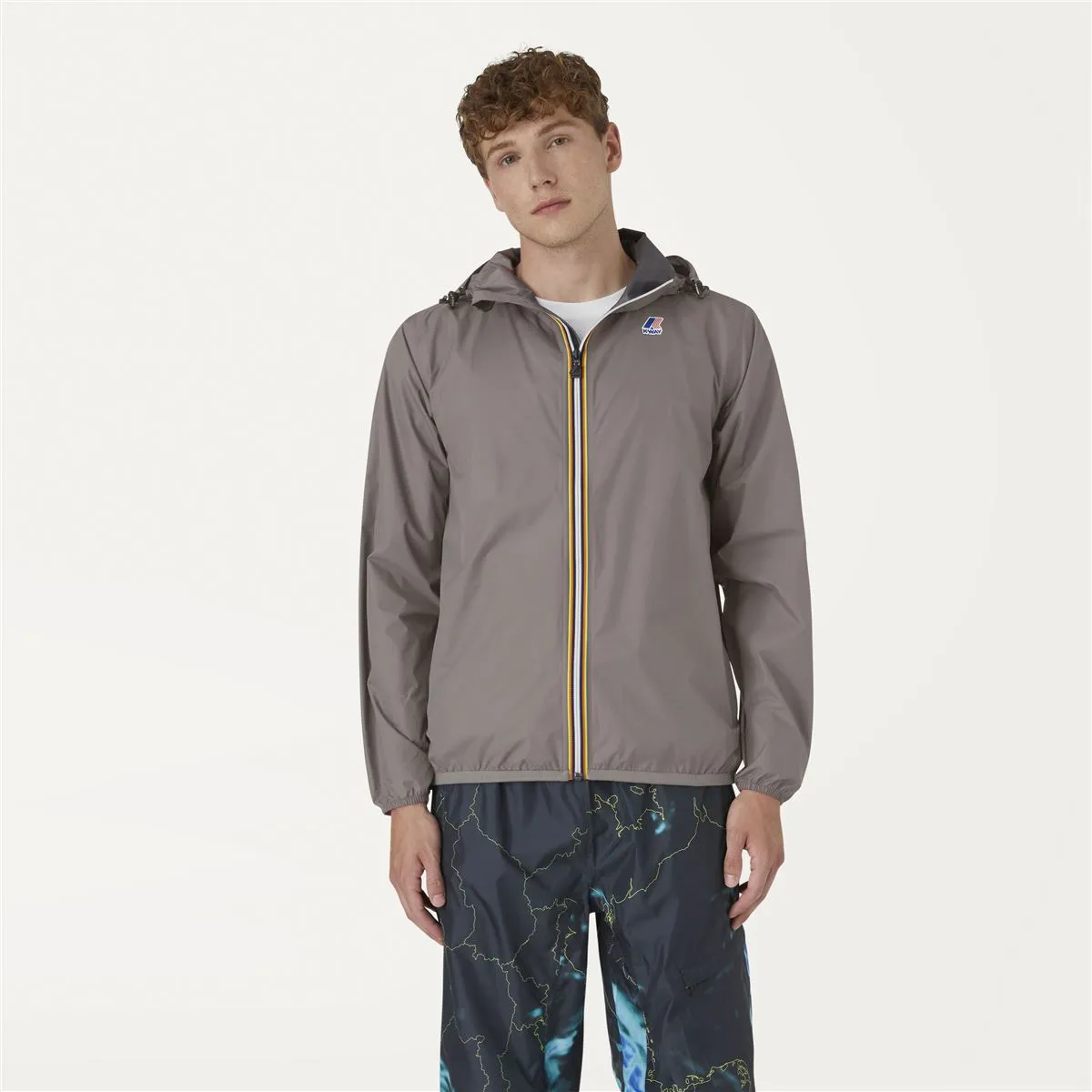 Claude - Unisex Packable Full Zip Waterproof  Rain Jacket in Grey Smoke