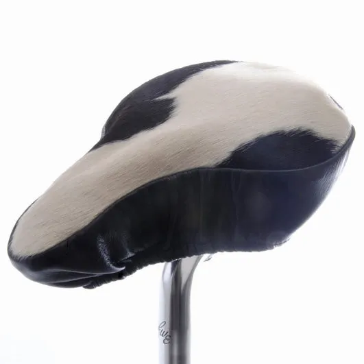 Daisy Luxury Saddle Cover - Black & White Cow Hide