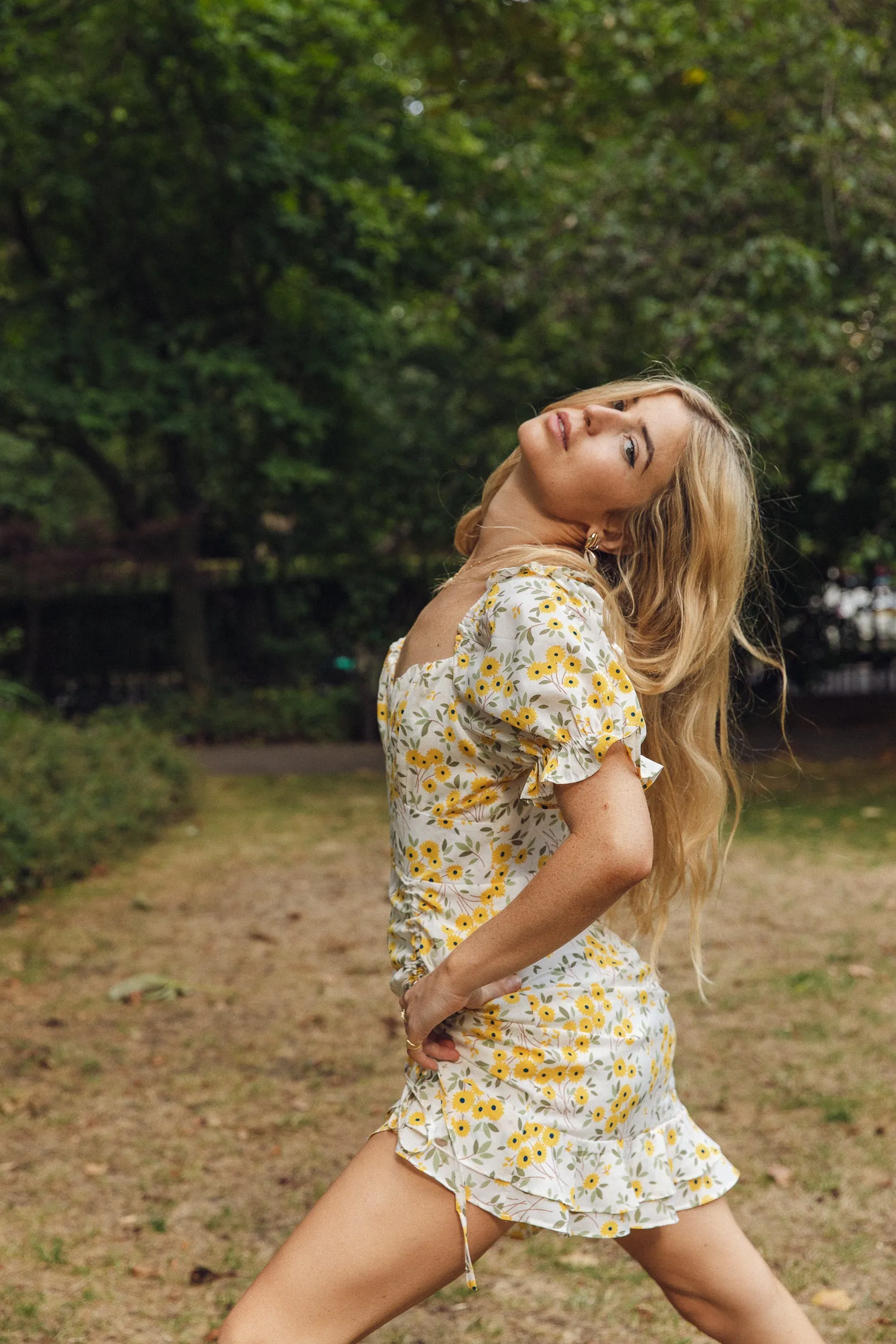 Daisy Print Dress | Yellow