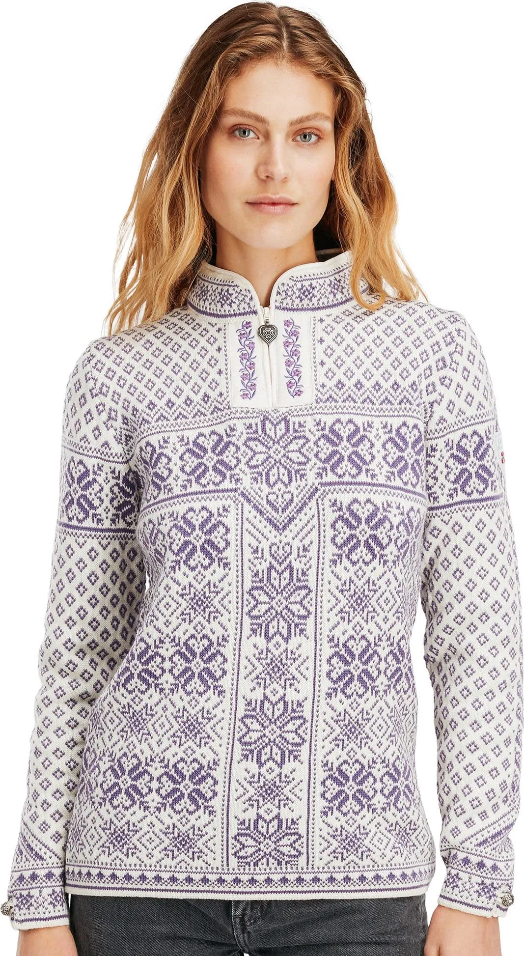 Dale of Norway Women&#x27;s Peace Sweater Offwhite Darkpurple | Buy Dale of Norway Women&#x27;s Peace Sweater Offwhite Darkpurple here | Outnorth