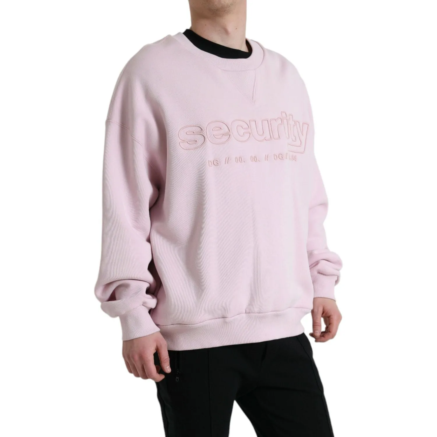 Dolce & Gabbana Elegant Pink Crew Neck Logo Sweater