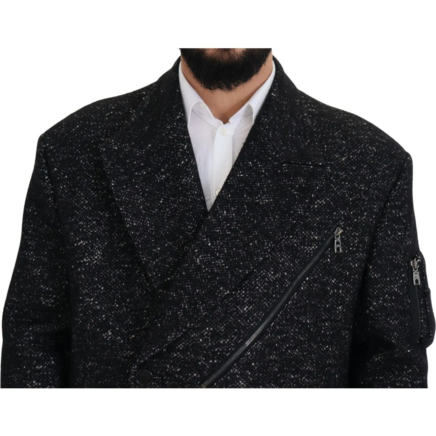 Dolce & Gabbana Sleek Patterned Wool Double Breasted Jacket