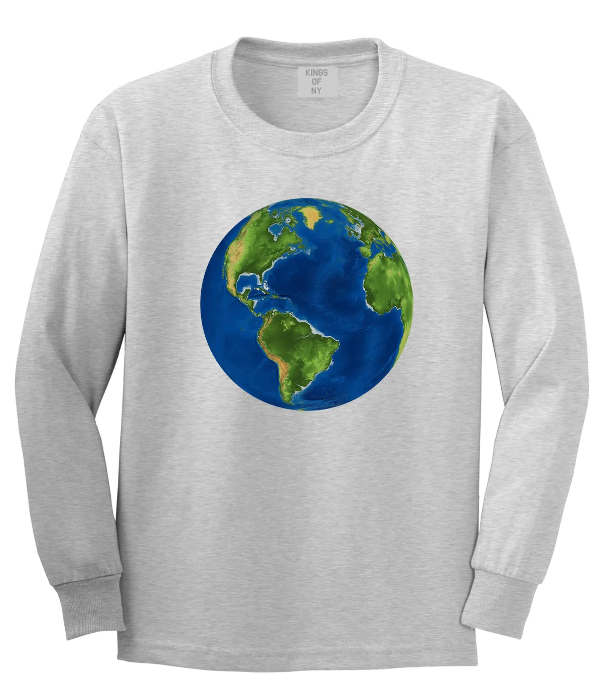 Earth Globe Mens Long Sleeve T-Shirt