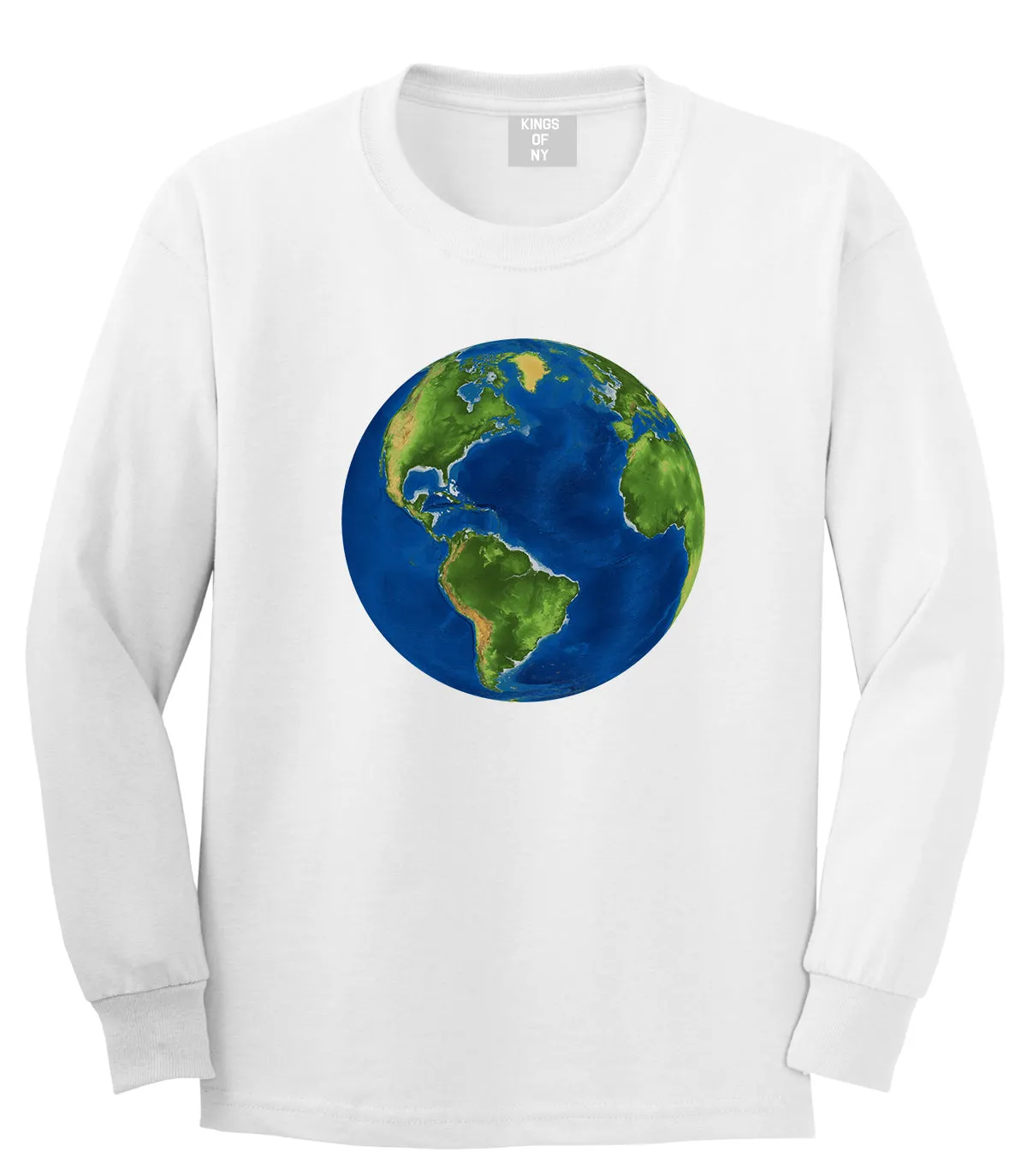 Earth Globe Mens Long Sleeve T-Shirt