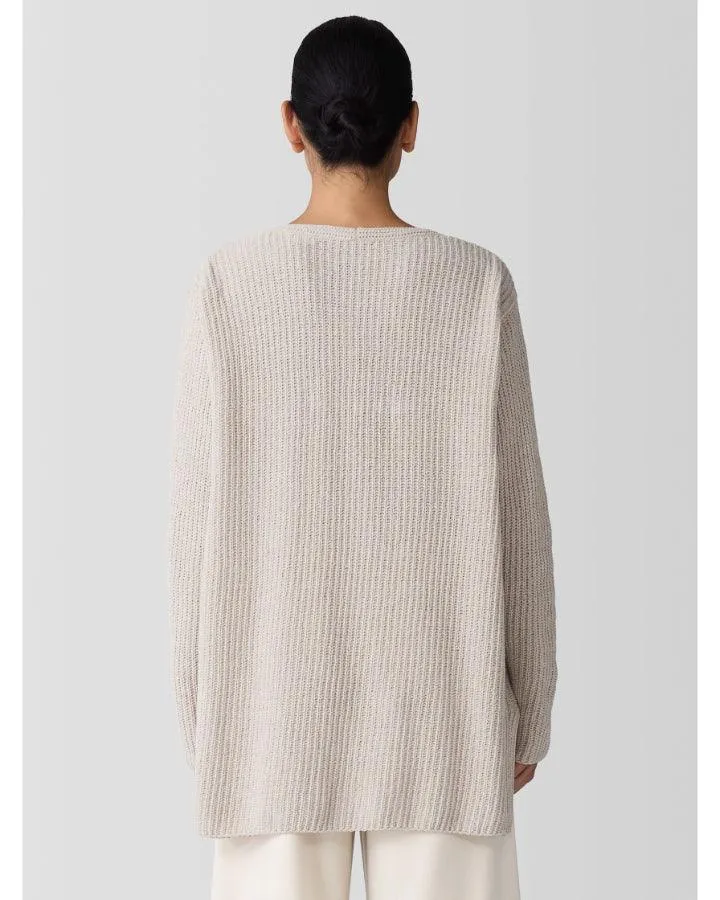 Eileen Fisher Organic Cotton Chenille V-Neck Sweater