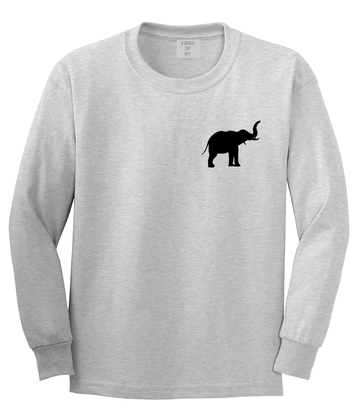 Elephant Animal Chest Mens Long Sleeve T-Shirt