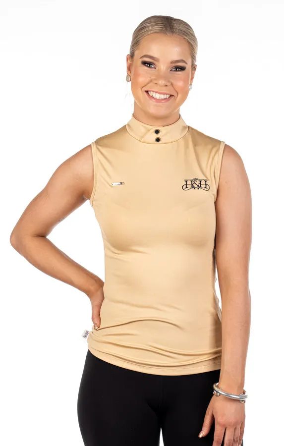 Equestrian Collection - EQ23-1 Butterscotch with Metallic Black detail Sleeveless