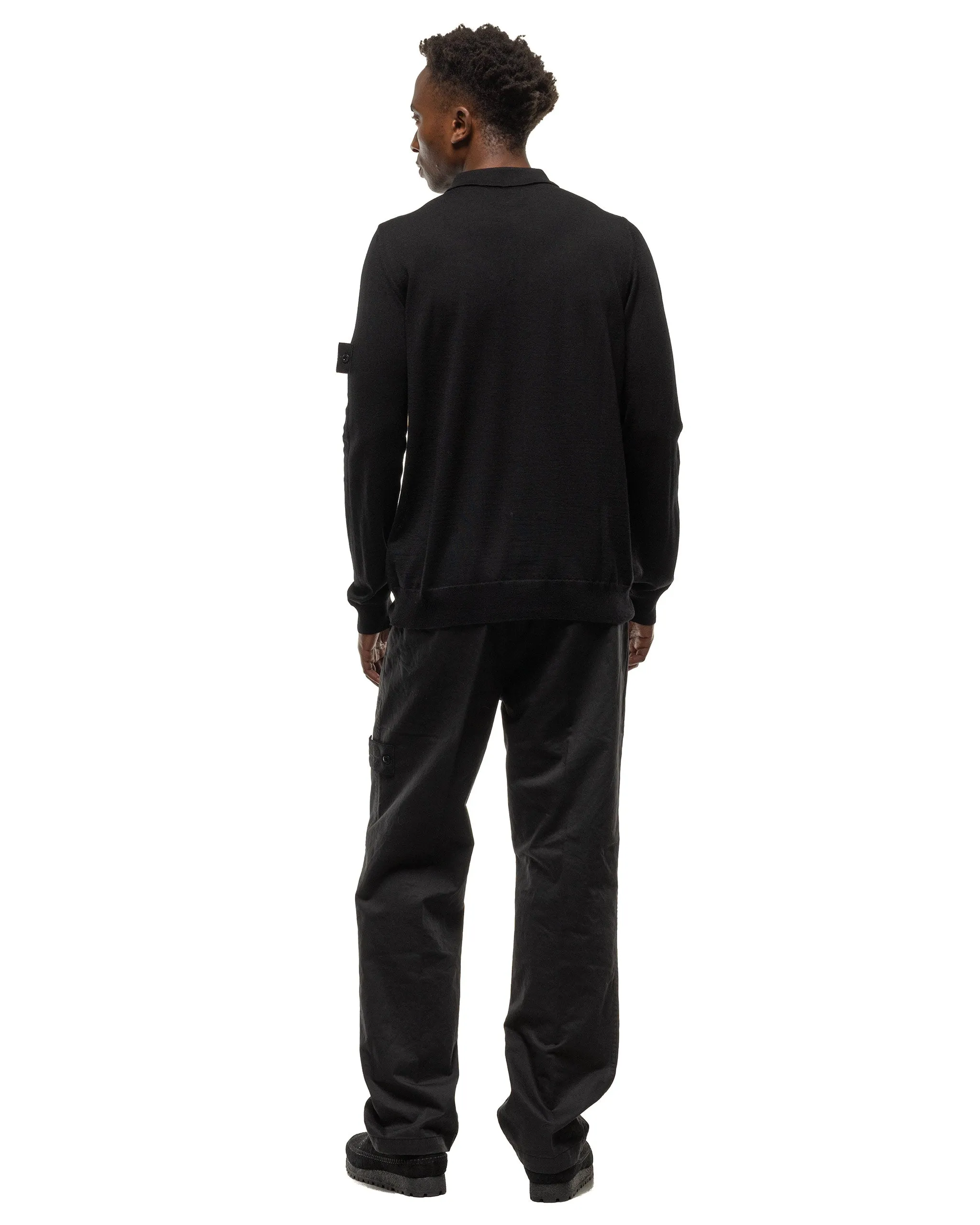 Ghost Piece Light Pure Wool Polo Sweater Black